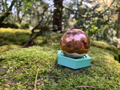 COPPER Orb - Solo Crystal w/ 3D printed stand (small)