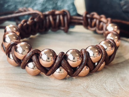 Copper Leather Bracelet | 5G Protection