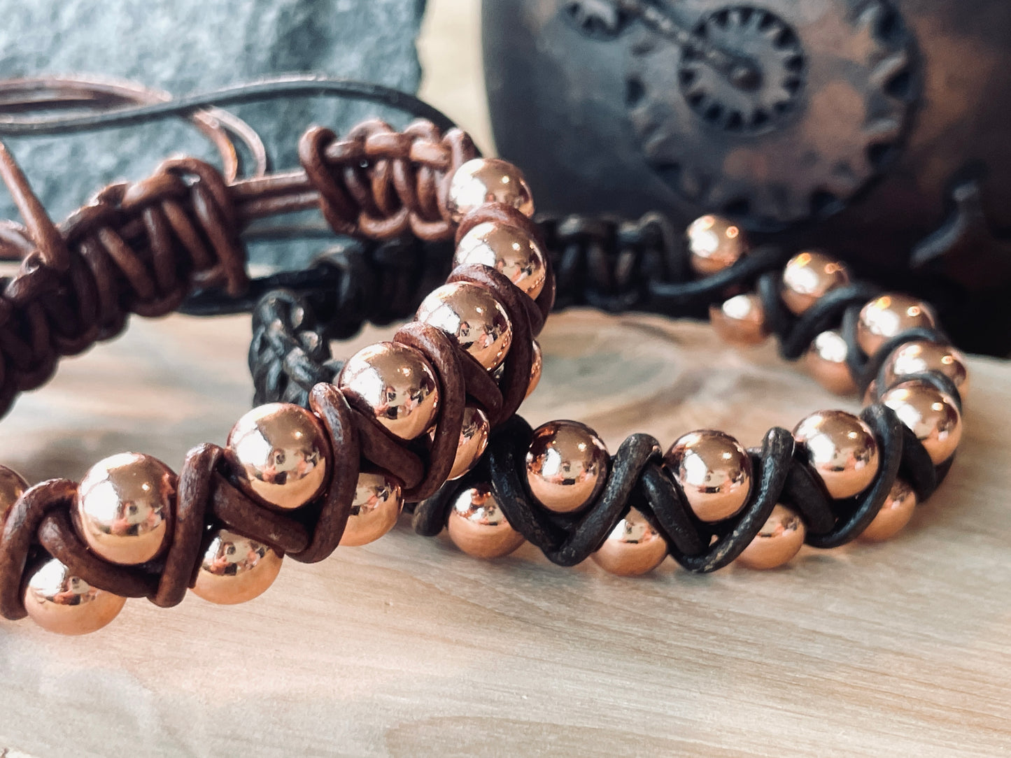 Copper Leather Bracelet | 5G Protection